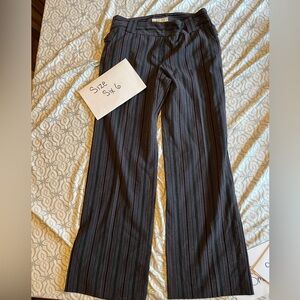 Michael Kors Black Pinstripe Wide-Leg Trousers